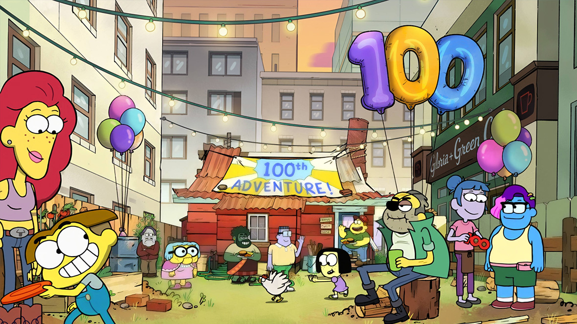 A promotional cover photo of the Big City Greens 100th episode