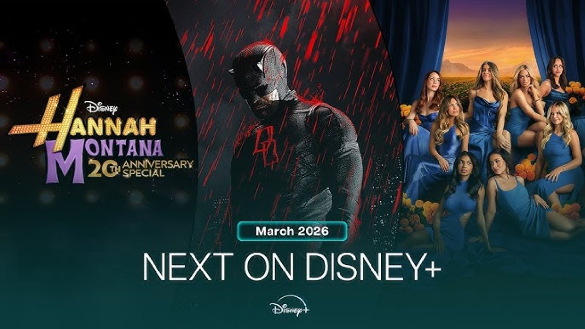 A graphic depicting three shows coming to Disney+